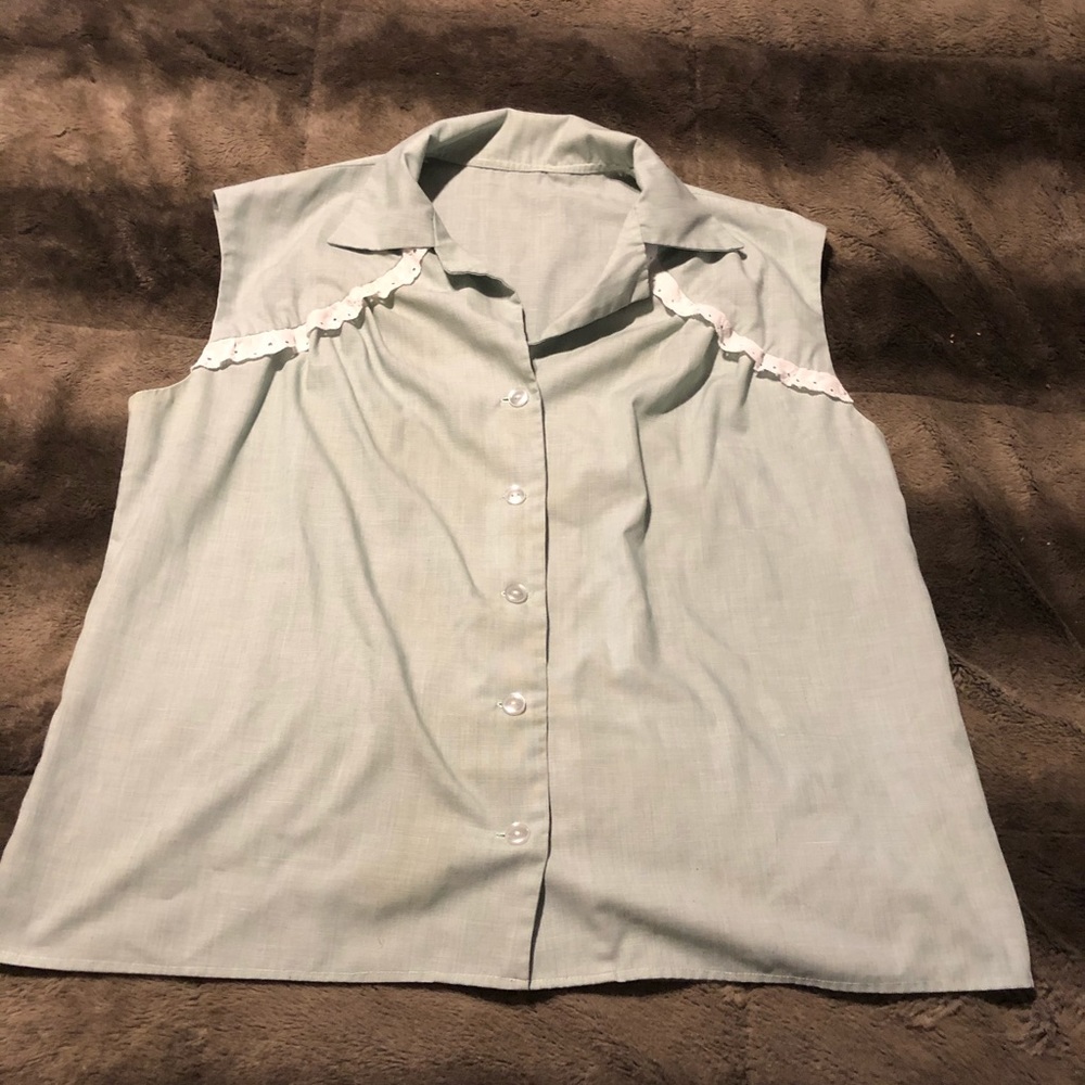 Vintage Handmade Button Up Tank Blouse